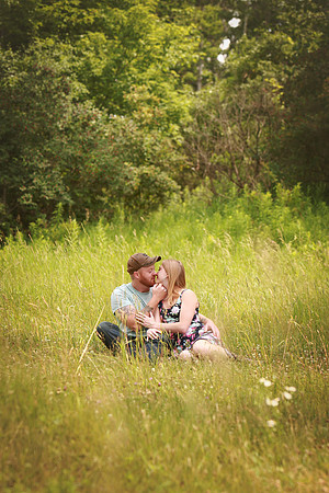 Engagement session in field in Central Michigan