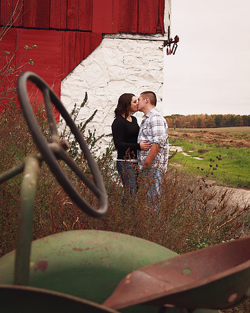 Fall engagement session at family farm in Central Michigan